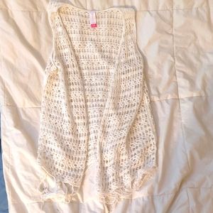 White macrame vest